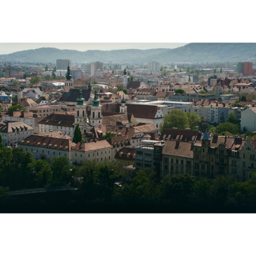 Stadt mit öffentlichen Gebäuden